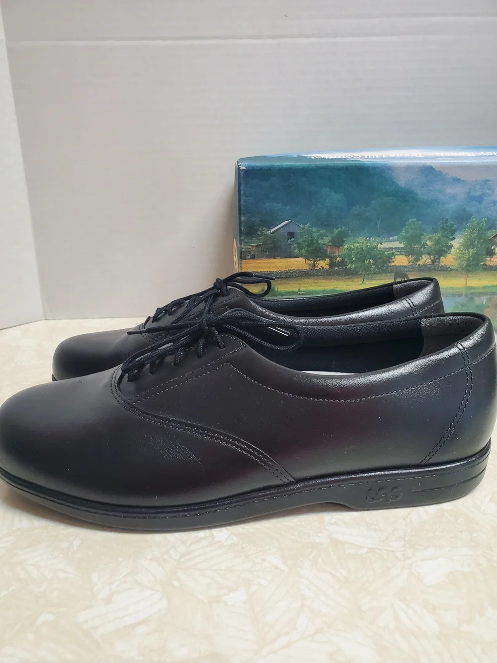 SAS Women’s Whisper Black Leather Walking Shoes